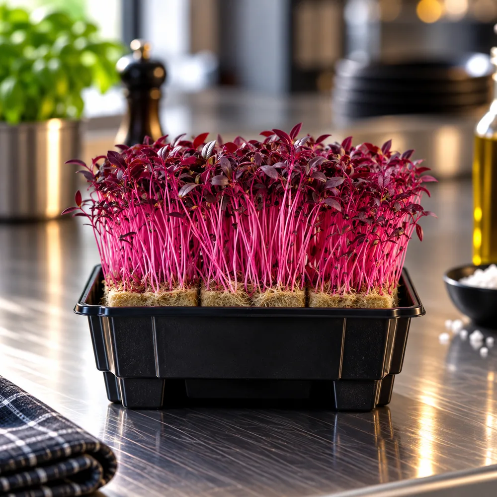Červený amarant microgreens